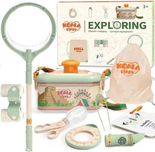 Why2Wise Bug Catcher kit for Kids - Outdoor Explorer Kit with Insect Box,Binoculars, Magnifying Glass, Net, Tweezers, Clamp, Whistle, Bag - Educational Toy 3+ Years Old Boys Girls