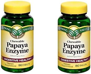 Spring Valley Papaya Enzyme, 180 Chewable Tablets (2 Pack)