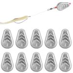 Fishing Weight Sinker Surf Fishing No-Roll Sinker Lead Weight No Snagging Flat Inline Sinker for Catfish Rig Saltwater Freshwater 5Pieces/10Pieces (1 Ounce 10Pack)