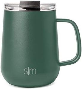 Simple Modern Travel Coffee Mug with Lid and Handle | Reusable Insulated Stainless Steel Coffee Tumbler Tea Cup | Gifts for Women Men Him Her | Voyager Collection | 12oz | Forest