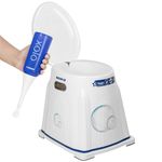 MEXPLE Xumo200 Heavy Duty Portable Indian Toilet to Western Toilet Converter White 5 Year Warranty with XOLO Handheld Portable Bidet Spray Bottle | Hygiene Combo for Seniors, Pregnant Women, and Post-Surgery Use | Easy-to-Use, Travel-Friendly