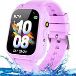 OVV Smart Watch for Kids Waterproof Boys Girls Learning Toys Watches with 26 Puzzle Games Camera Video Music Player Pedometer HD Touchscreen Alarm Clock Flashlight Children Age 3-12 (2. Purple)