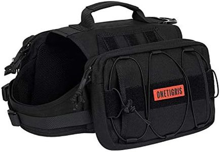 OneTigris Dog Pack Hound Travel Camping Hiking Backpack Saddle Bag Rucksack for Medium & Large Dog (Black Advanced Version - 1000D Nylon)