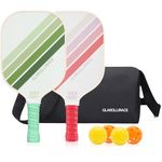 Pickleball Paddle Set of 2 Pickle Ball Rackets,USAPA Approved | Fiberglass Surface | 13MM Honeycomb Core,Breathable Handle,4 Indoor & Outdoor Balls,1 Pickleball Bag for Beginners
