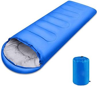 Lightweight Sleeping Bag, 3 Season Sleep Bags for Kids Adults Girls Women, Microfiber Filled Warm Cool Cold Weather 5-20 Degree for Backpacking/Hiking/Naturehike/Camping with Compression Sack -Blue