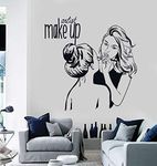 LYOMAN PVC Vinyl Make Up Artist Beauty Salon PVC Vinyl Wall Sticker Pack of 1 Color Black