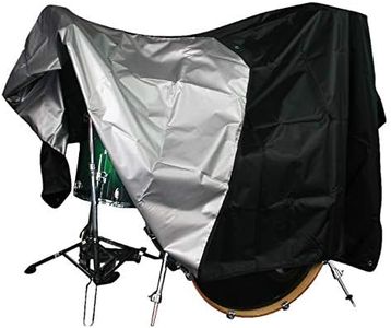 Agustu Drum Set Cover XL - Premium Black Waterproof Cover with Silver Coating for Electric and Electronic Drum Kits - Protects From the Sun Indoor Outdoor Use - Complete with Bag and Microfibre Cloth