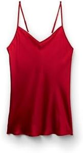Intimissimi Silk Satin Top with V-Neckline Red L