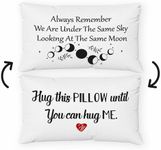 Long Distance Relationship Gifts Always Remember We are Under The Same Sky Reversible Decor Throw Pillow Case Decor for Home Bedroom,12''x20''Pillow case, Great Gift for Boyfriend, Girl (beige)