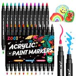 Acrylic Paint Markers, 24 Colors Paint Pens Acrylic Markers, Making Crafts Art Supplies, Art Markers for School Supplies, DIY Paint Pens for Rock Painting, Wood, Back to School Gifts for Kids