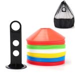 Tebery 60 Pack Premium Soccer Football Agility Cones Marke Cones with Holder and Bag, Disc Mini Training Cones Field Markers for Training, Soccer, Football, Basketball,Kids and Other Sports and Games