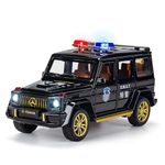 ARNIYAVALA New 1:32 Mercedes Benz G63 Police Car Off-Road Car Diecast Metal Alloy Model Car Light Pull Back Collection Kids Toy Gift F526 (Black)