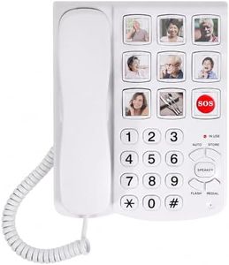 Telephones for Seniors, Dementia Phone for Seniors - 9 Picture Memory Corded Landline Telephone for Elderly - One-Touch Dial, 110dB+ Amplified Ringer -Home Phones for The Visually Impaired, Alzheimer