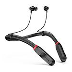 WXY Wireless Earbuds Bluetooth Earphones: Wireless Earphones Bluetooth V5.1 with Mic|In Ear Headphones 100H Playtime|HiFi Neckband Sports Earphone Magnetic Absorb for Running Workout Home Office Black