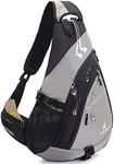 Sling Backpack Men Women | Sling Bag Waterproof Large Capacity 14" Laptop | Chest Bag Shoulder Crossbody Bag Triangle Backpack Outdoor Travelling Cycling Hiking Running Gray