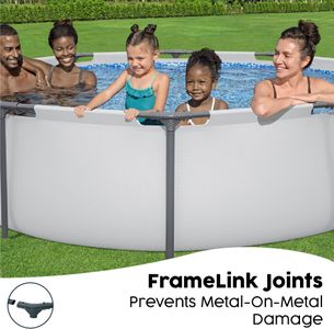Bestway Steel Pro Round Swimming Pool, 10ft – Filter Pump, Grey Multicolour