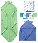 Simple Joys by Carter's Baby Boys' 8-Piece Towel and Washcloth Set, Blue/Green, One Size