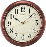 Seiko 13 Inch Numbered Wood Finish Wall Clock,Brown