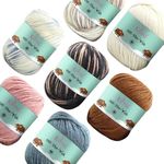 Off-The-Yak Extra Soft and Fluffy Woolen Yarn for Knitting and Crocheting, Heavy Worsted/Aran Weight #4, 25% Yak, 50% Wool, 25% Acrylic, Multicolor Pack of 7 Skeins, 840yds/700g - Variegated Pack