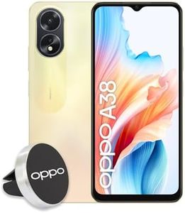 OPPO A38 4G Smartphone, AI Doppia fotocamera 50+2MP, Selfie 5MP, Display 6.56” 90HZ LCD HD+, 5000mAh, RAM 4 (Esp 1GB/2GB/4GB)+ROM 128GB (esp1TB), IP54, Supporto Auto [Versione Italia],Glowing Gold