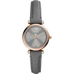 Fossil Watch for Women Carlie , Quartz Movement, 28 mm Rose Gold Stainless Steel Case with a Leather Strap, ES5068