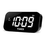 Timex Alarm Clock with Large Display and 5W USB Charging Port, Digital Alarm Clock for Bedroom Includes 100-240V Universal Power Adapter (T1120B - Black)