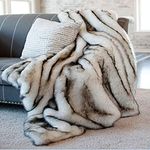 Faux Fur 220X150 cm Luxurious Throw Blanket ​Imitation Fox Blanket Faux Fur Throw Decorative Blanket Bed Sofa Blanket Soft and Fluffy Blankets Leather PV Down Blanket Bed Foot Winter Blanket Throw