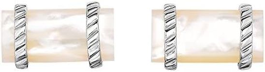 Sterling Silver Mother Of Pearl rectangular Cufflinks