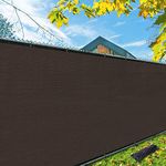 iCover 4x50ft (1.2x15.2m) Privacy Screen Fence, Garden Windscreen Mesh Shade Sail Net Barrier, Reinforced Bindings and Brass Grommets Cable Zip Ties Included, Brown