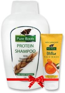 Pure Roots Protein Rich Hair Fall Control Shampoo with Ubtan Face Wash | Ideal for All Skin & Hair Types (1000ml Shampoo + 100ml Face Wash)