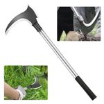 HASTHIP® Carbon Steel Axe Tool - Axe for Wood Cutting - Gardening Sickle Axe Tool for Cutting Grass - 52 CM Weed Remover Tool with Handle - 2 In 1 Grass Removing Tool for Chopping, Harvesting, Pruning