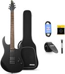 Donner Solid Body Electric Guitar, DMT-100 39 Inch Metal Electric Guitar Kits with H-H Pickups, Bag, Strings, Strap, Cable, Strings Dampener for Rock Music Lover (Matte Black)