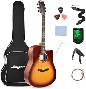 GAOMON 41" Acoustic Guitar for Beginner Adult Teen Full Size Steel Acustica Guitarra with Gig Bag, Tuner, Strap, Strings, Picks, Capos, Cutaway, Right Hand,Sunburst