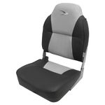 Wise Contoured Folding High Back Boat Seat, Grey/Charcoal