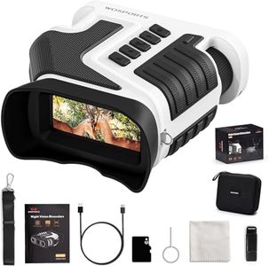 WOSPORTS 4K Night Vision Goggles – up to 80X Total Magnification, 10X Optical + 8X Digital Zoom, 1315FT Vision Range, 5000mAh Rechargeable Battery, Gifts for Men