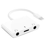 PNBLAECE iPhone Headphone Splitter, 3 in 1 iPhone Headphone Jack Adapter With Dual 3.5mm Headphone Jack and Charging Port Compatible Phone 14/13/12/11/8/7/Pad