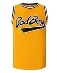 BOROLIN Mens Basketball Jersey #72 Smalls Badboy Shirts, Yellow, Medium