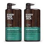 Every Man Jack Men’s Hydrating Body Wash for All Skin Types - Cleanse and Hydrate Skin with Naturally Derived Marine Extracts, Coconut Oil, and a Sea Minerals + Citron Scent - 1000 mL - 2 Bottles