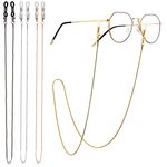 Eyeglass Chain, 4 Pcs Metal Glasses Chain, Eyeglass Chain Lanyard for Women Girls Fashion Outdoor Activities