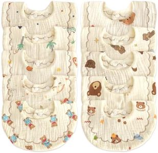 DOSMINE Baby Bibs Muslin Bibs for Baby Girl Boy for Drooling and Teething 10 Pack