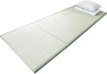 Dremdo Japanese Traditional Tatami Mat - 4 Folds Firm and Comfortable Futon Mattress, Folds Easily Great for Bed/Meditation Space/Yoga/Zen Room/Japanese Tearoom,Green,75 * 200cm