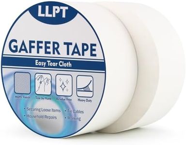 LLPT Gaffers Tape White 2" x 35 Yards Each 2 Packs Matte Non Reflective Easy Tear Residue Free Heavy Duty Gaffing Tape for Cords Photography (PGT532P2WT)