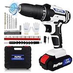 21V Portable Cordless Power Drill Set Impact Screw Driver with 1500mAh Li-Ion Rechargeable Battery 25+1 Torque Setting 45N.m Variable Speed Control with LED Light, 29PCS Accessories, Carrying Case