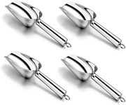 3 Ounce Mini Canister Scoop Set of 4, P&P CHEF Stainless Steel Small Candy Ice Scoop for Home Bar Buffet Wedding, Mirror Finish & Elegant Shape, Easy Clean & Dishwasher