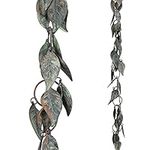 Aifeorzo 8.5 FT Rain Chain, Rain Chains for Gutters, Metal Rain Chain Downspouts, Circle with Leaves Rain Gutter Chains, Metal Rain Catcher for Outside, Decorative Your House and Garden, Verdigris