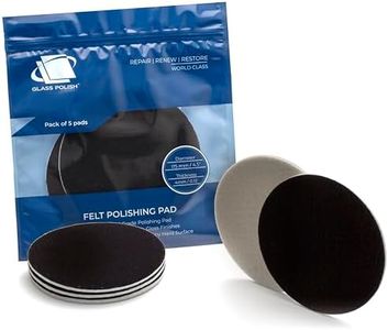 Glass Polish 11009 GP-PRO Felt Polishing Pads for Polishing Glass, Plastic, Metal, Marble - Ø 115mm - Pack of 10 Pads