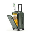 MOKOBARA The Cabin Pro Luggage 58Cms Cabin Size German Makrolon Poly-Carbonate Hard Sided 8 Hinomoto Wheels Suitcase Trolley (Seaweed Green - Green, Polycarbonate, Hinimoto Wheels)