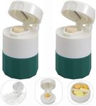 2 PCS Pill Cutter,Pill Crusher Splitter Grinder,[3 in 1] Multifunction Pill Splitter for Purse Pocket to Crushes Pills, Vitamins, Tablets, Supplements-Green