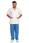 RightCare Men's Half Sleeves Doctor Lab Coat Apron (40, White)