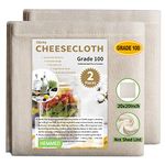 Olicity Cheesecloth, Grade 100, 20x20Inch Hemmed Cheese Clothes for Straining Reusable, 100% Unbleached Cheese Cloth Muslin Cloth for Cooking, Straining, Jellies Making, Cheese Making - 2 PCS